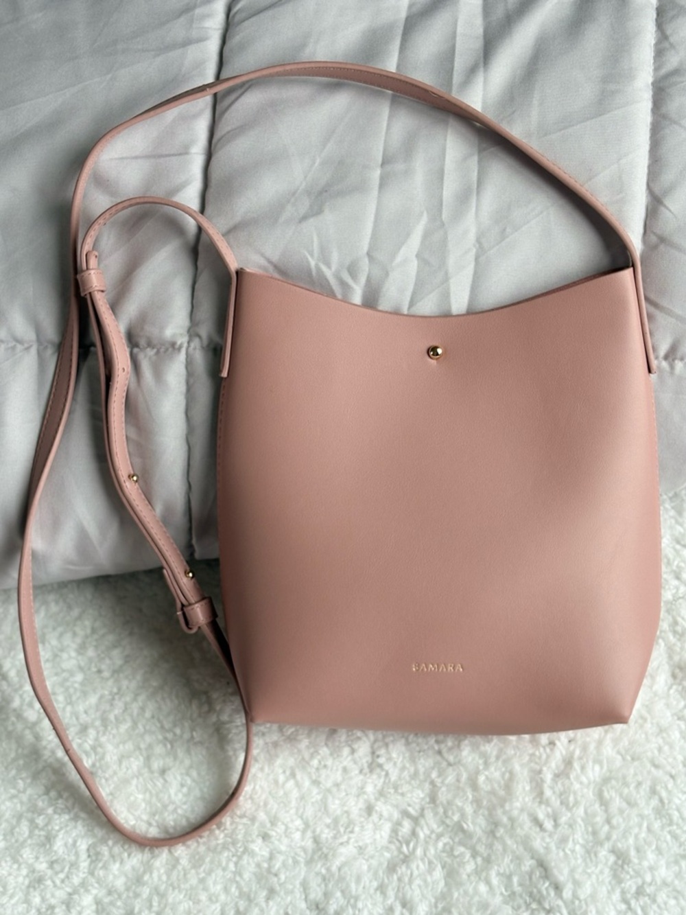 SAMARA Shoulder Bag in Peony Pink Vegan Leather